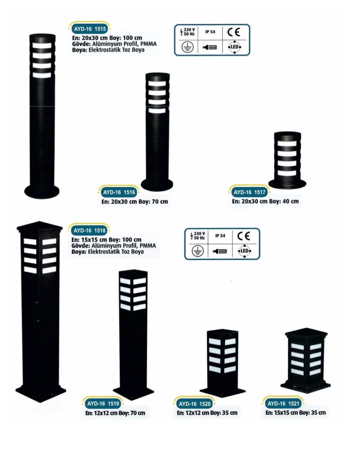 Bollard Aydınlatma Armatürleri