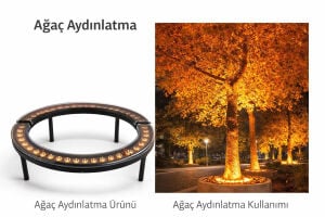 45W LED Ağaç Aydınlatma Armatürü | Çember, Dairesel ve Palmiye Aydınlatma Sistemi